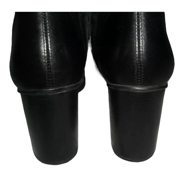 Nine West Boots Vintage 90's y2k Black Square Toe Corset Goth Witchy Bratz Doll - Picture 13 of 16